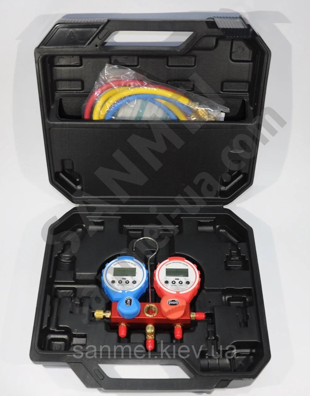 Манометричний колектор електронний 2-х вентильний KQF-338A (+шланги 3х90см)