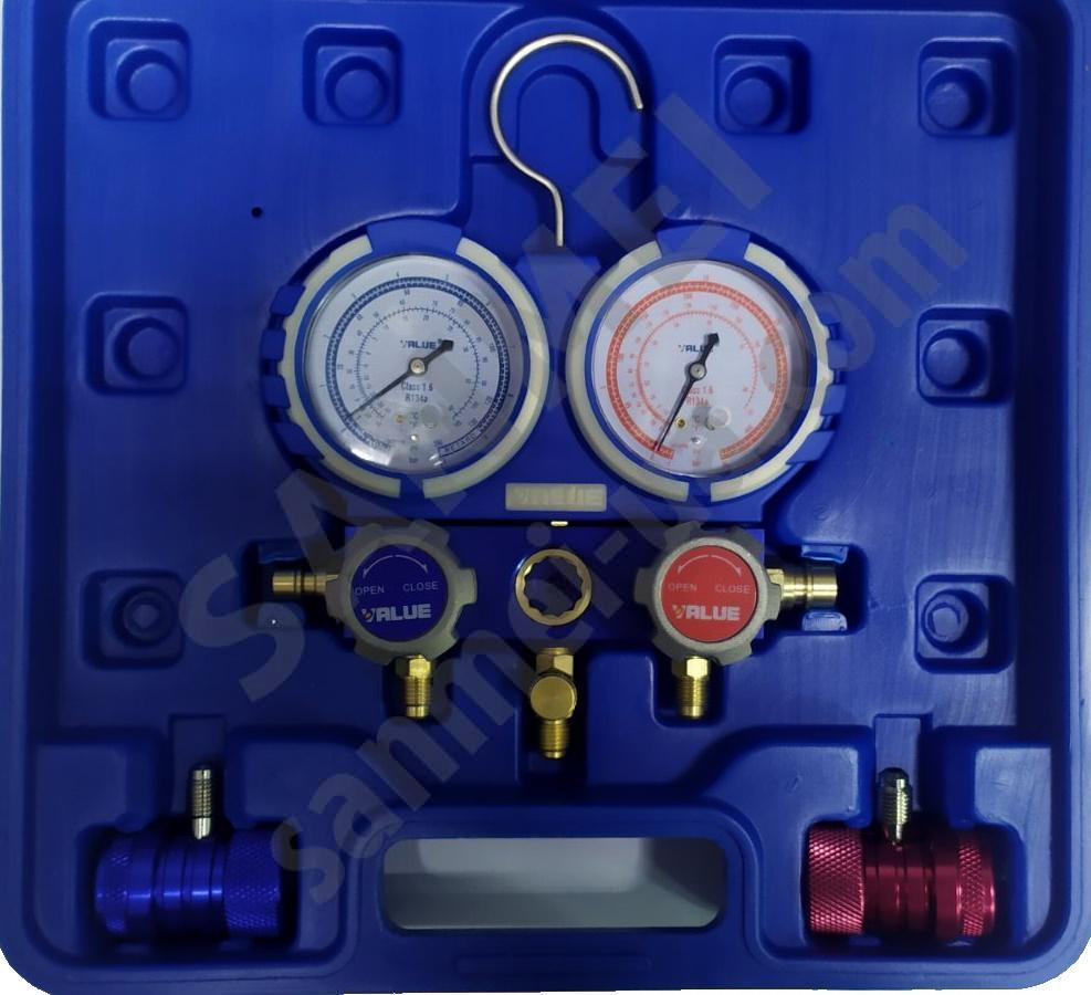 Манометричний колектор у кейсі зі швидкознімачами VALUE MG-2-R134a-B