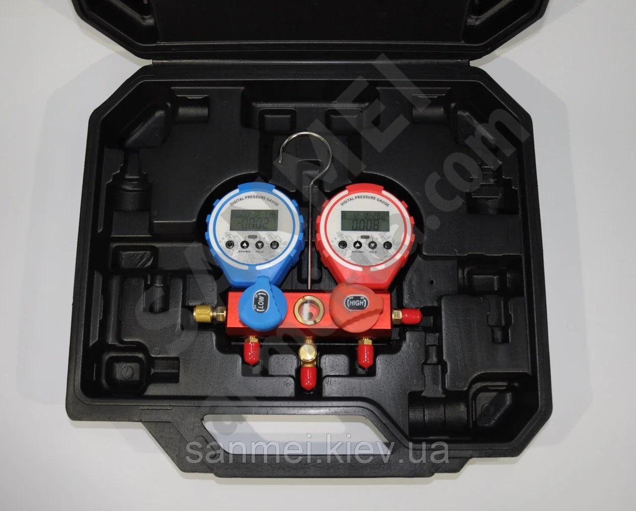 Манометрический коллектор электронный 2-х вентильный KQF-338A (+шланги 3х90см)