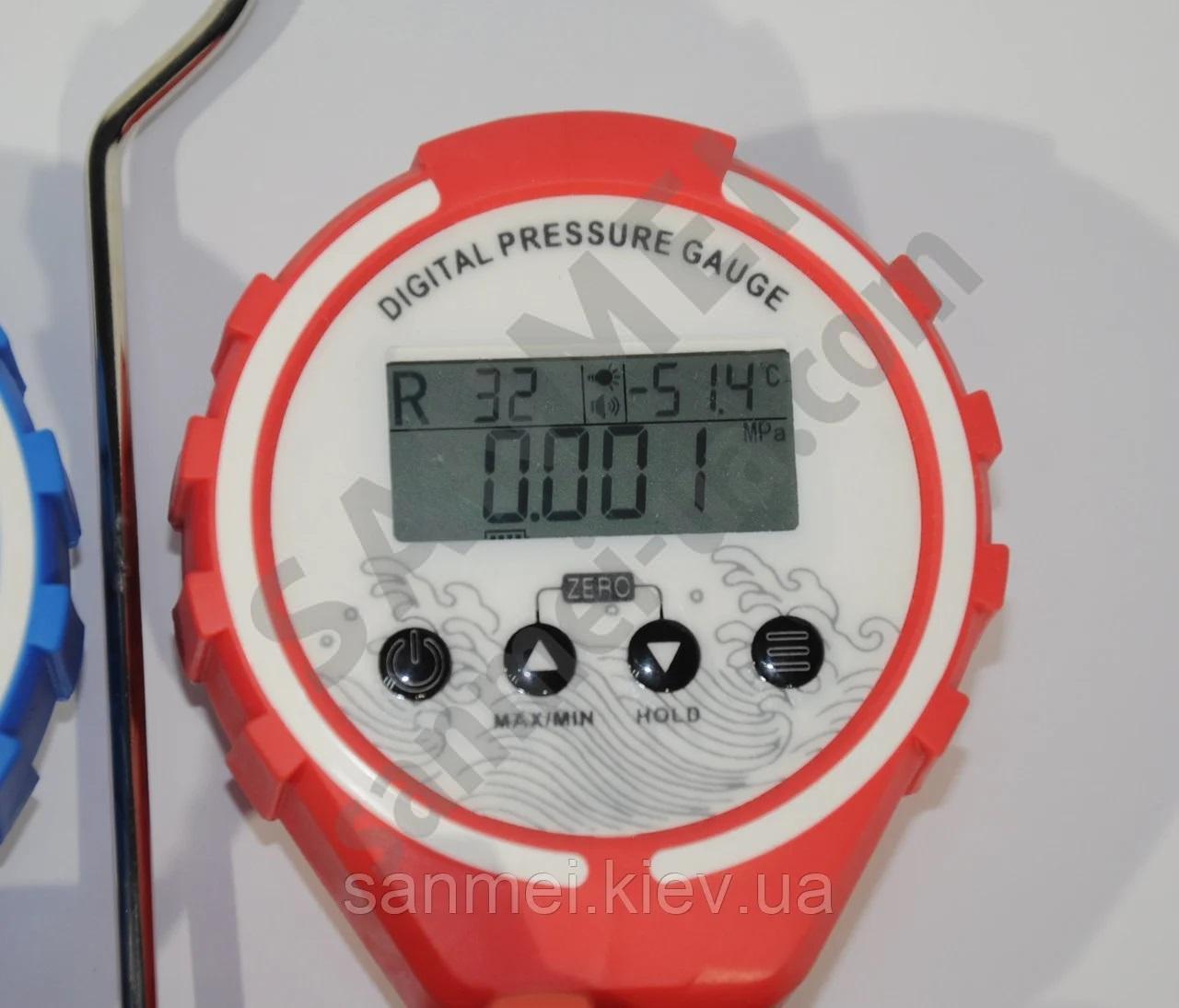 Манометричний колектор електронний 2-х вентильний KQF-338A QC-LC/H (муфти a/c+шланги 3х90см)