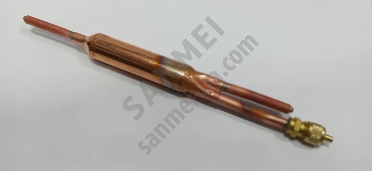 Фільтр мідний осушувач з двома виходами (6мм-6мм) з клапаном Шредера 20гр