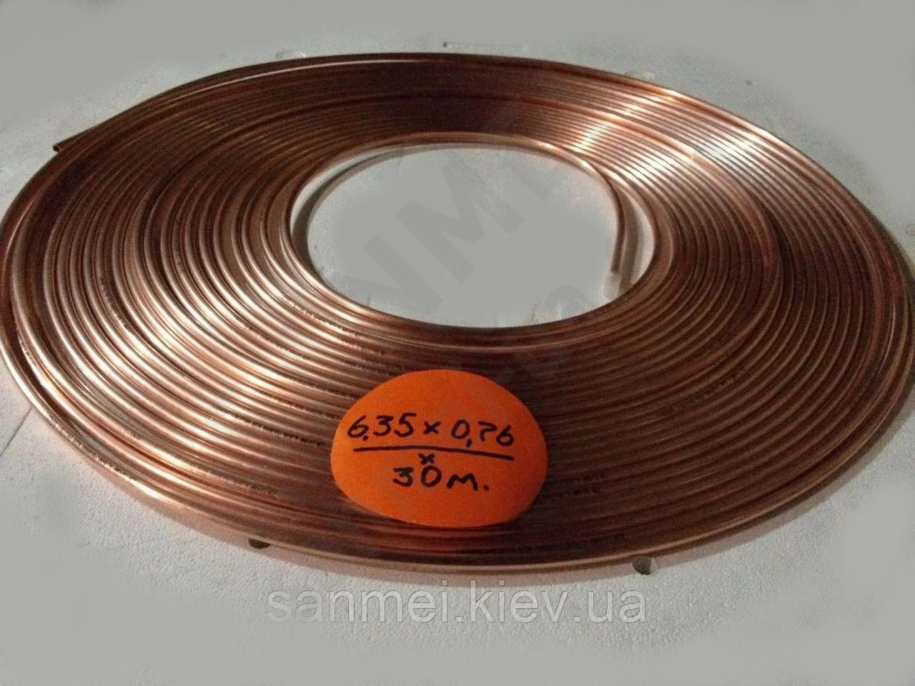 Труба медная мягкая 1/4 (6,35/0,76 мм) (режем кратно пяти метрам)