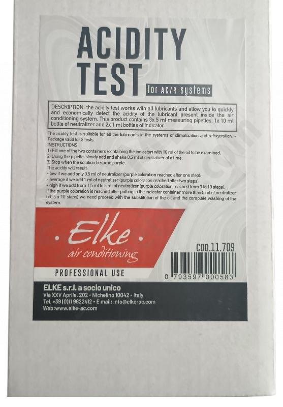 Тест на определение уровня кислоты в компрессорном масле кондиционеров ELKE (ITALY)