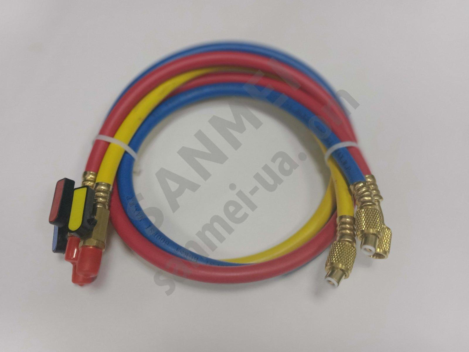 Шланг заправочный с вентилем для фреона ( 0,9м для R502/134/410 3шт. )