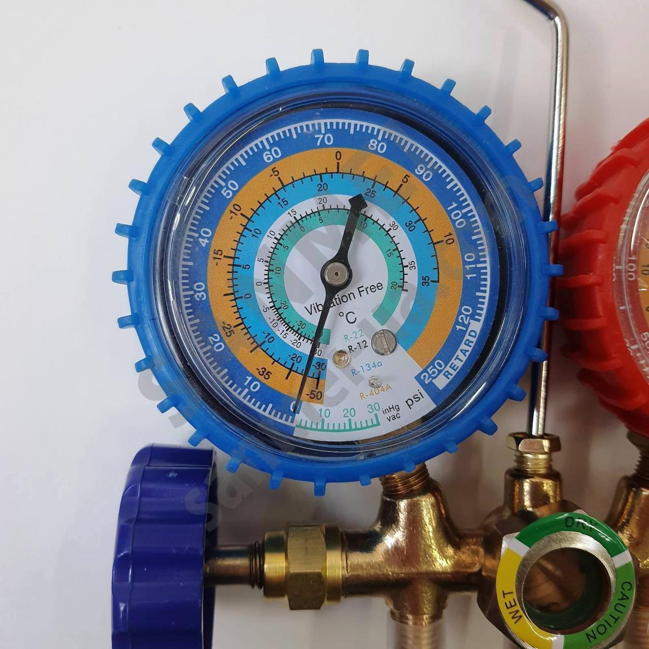 Манометрический коллектор 2-вентильный XM-R560G R-134 (R-22/404/407) + шланги 3х150 см