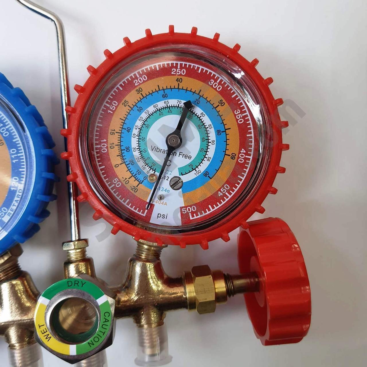 Манометричний колектор 2-вентильний XM-R560G R-134 (R-22/404/407) + шланги 3х150 см