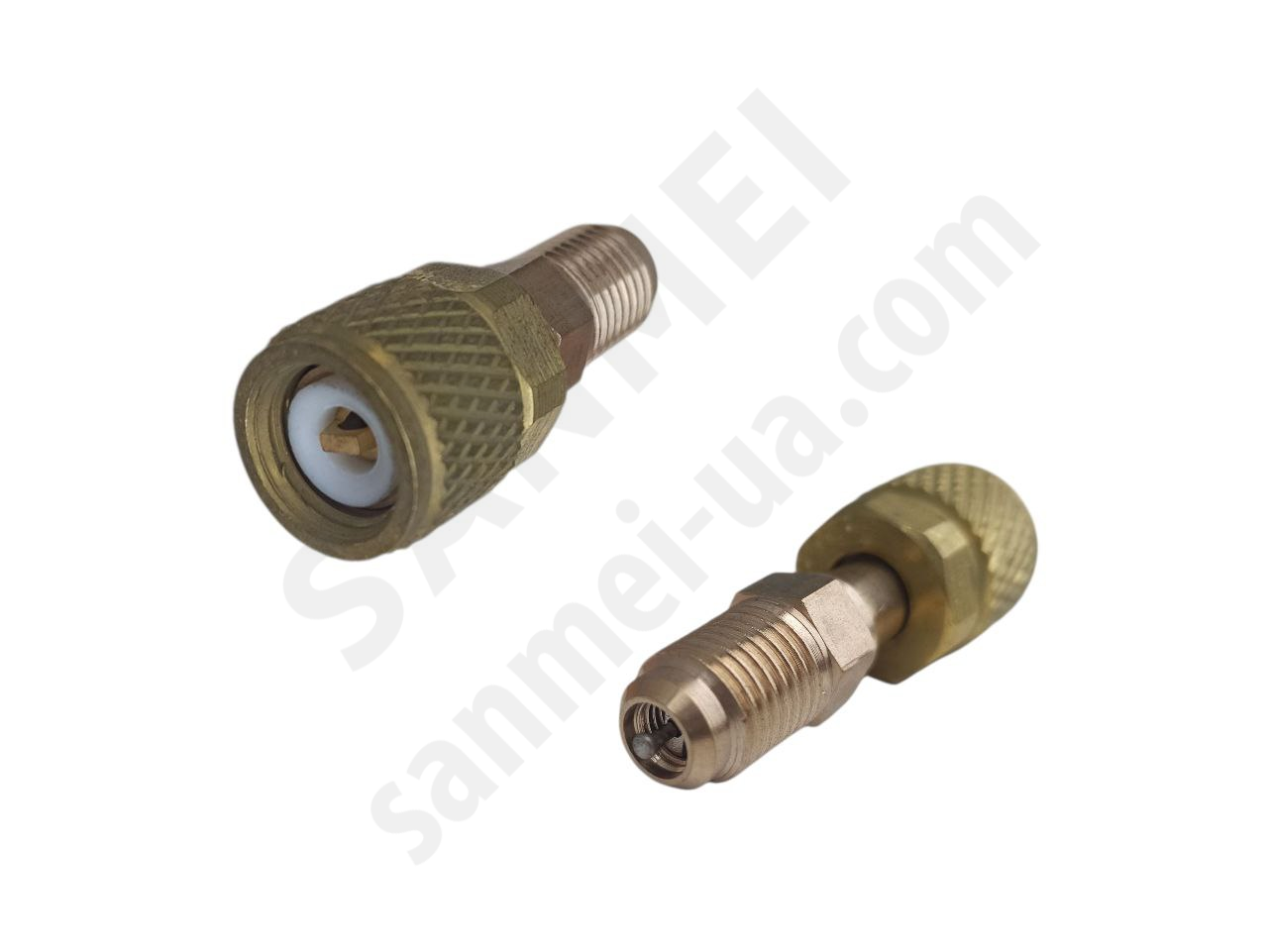 Переходник 1/4SAE*5/16SAE папа/мама для фреона R410