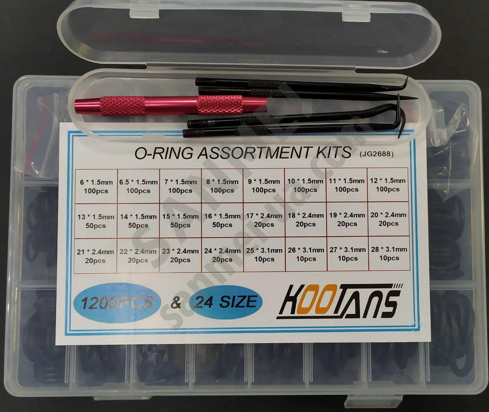 Набір прокладок і кілець ущільнювачів з гачками, 1200шт