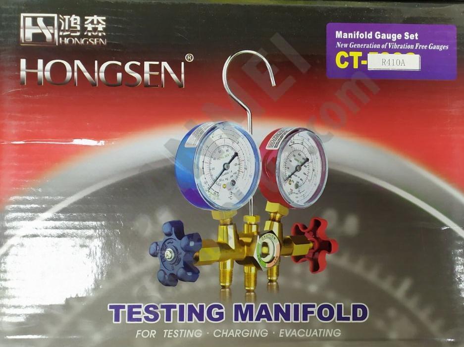 Манометрический коллектор 2-вентильный Hongsen R-410 + шланги 3х90 см