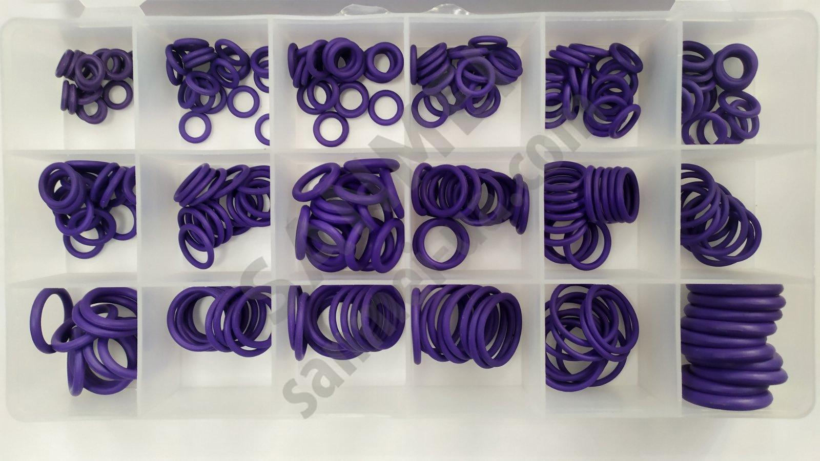 Набор прокладок и уплотнительных, фиолетовых колец, 270шт