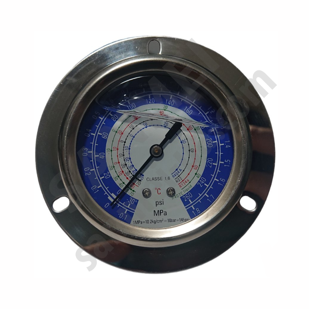 Манометр низкого давления, глицериновый, панельный 250 GF (R134A,R22,R404A,R407C)