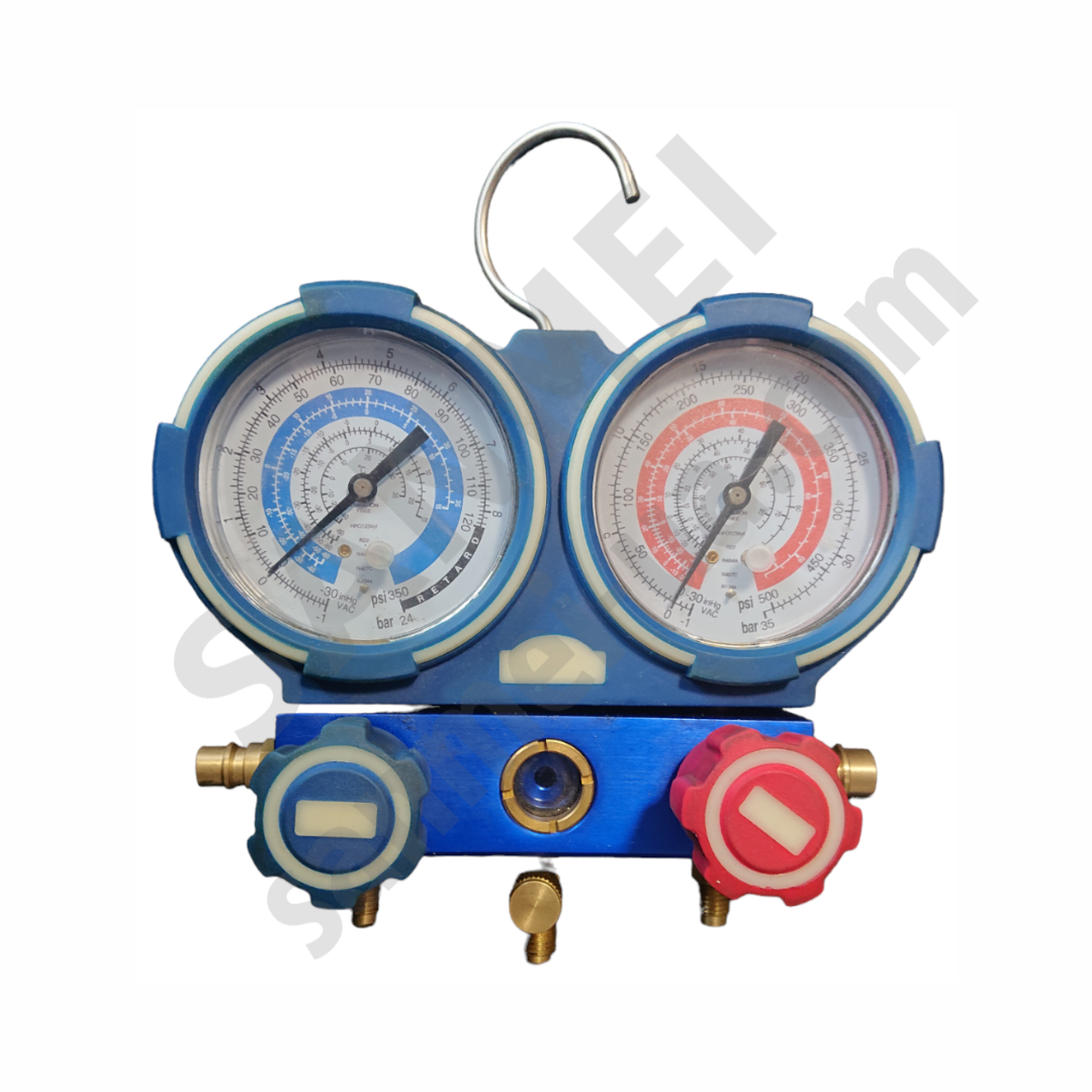 Манометрический коллектор в кейсе 2-вентильный R134a, R22, 407,404,1234.(13.032KR)