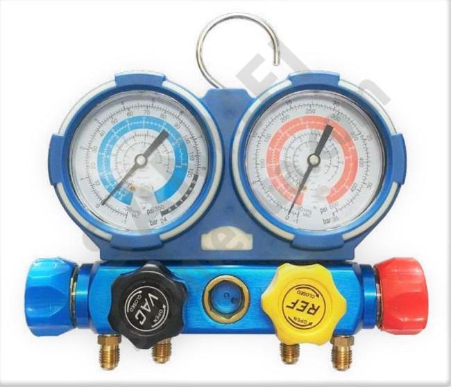 Манометрический коллектор 4-вентильный в кейсе R134a, R22, R404A,R407C, R1234yf (SAE 5/16) 13.033ВК